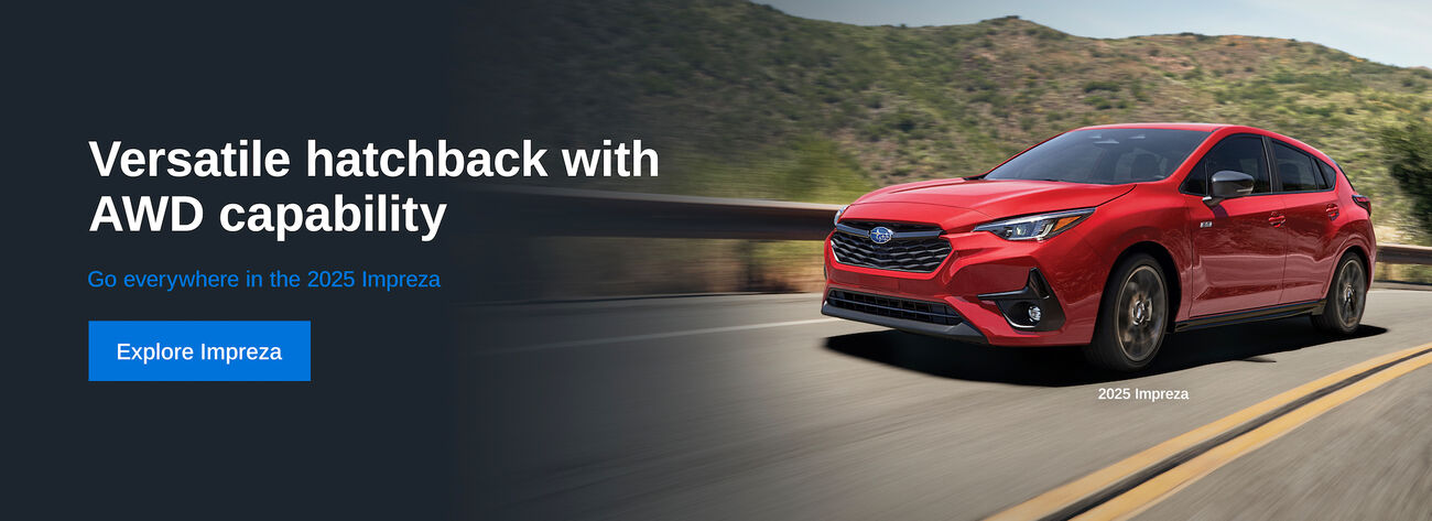 Versatile hatchback with AWD capability. Go everywhere in the 2025 Impreza.