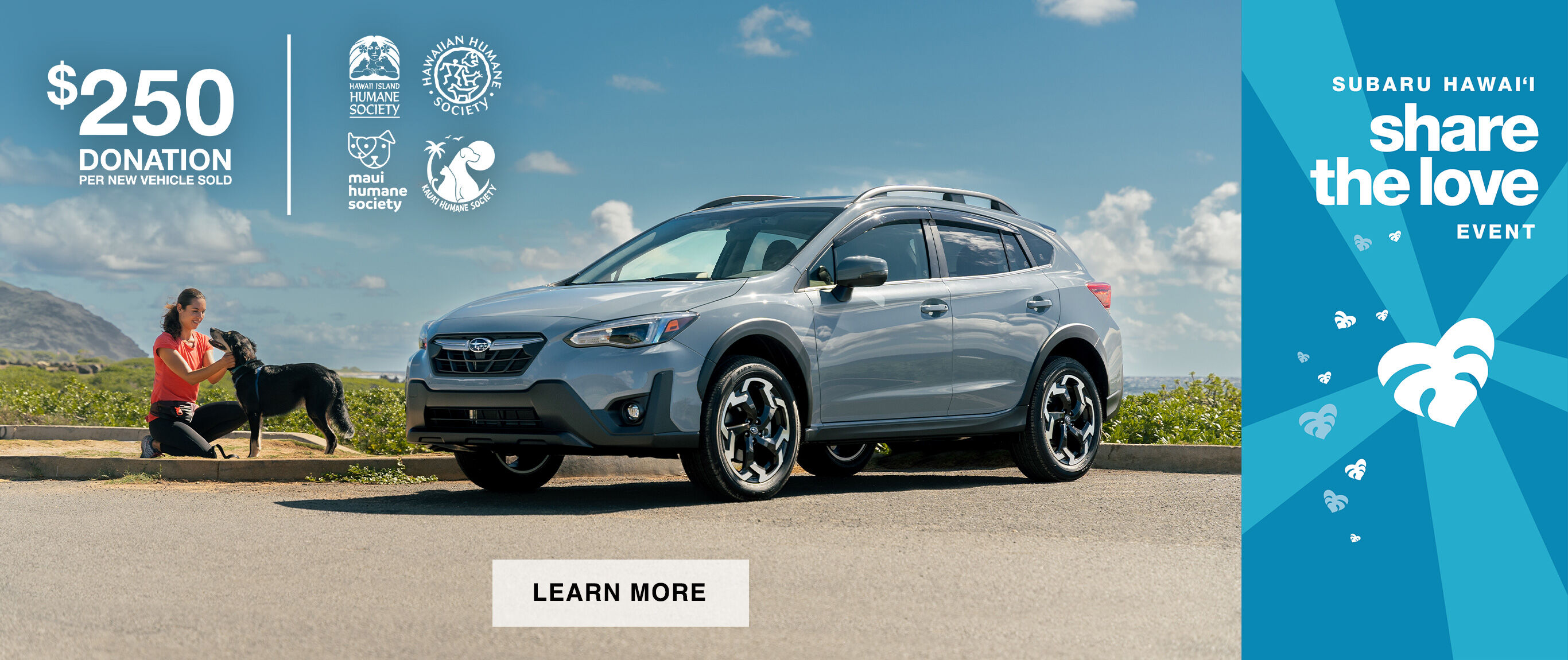 The 2023 Crosstrek. Share the Love Event - $250 donation per new vehicle sold.