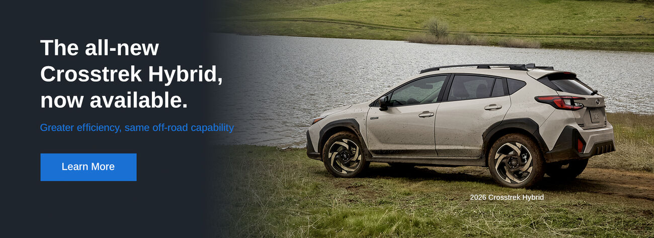 The all-new Crosstrek Hybrid, now available. Greater efficiency, same off-road capability.