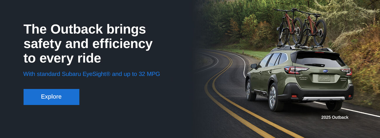 The Outback brings safety and efficiency to every ride. With standard Subaru EyeSight and up to 32 MPG.