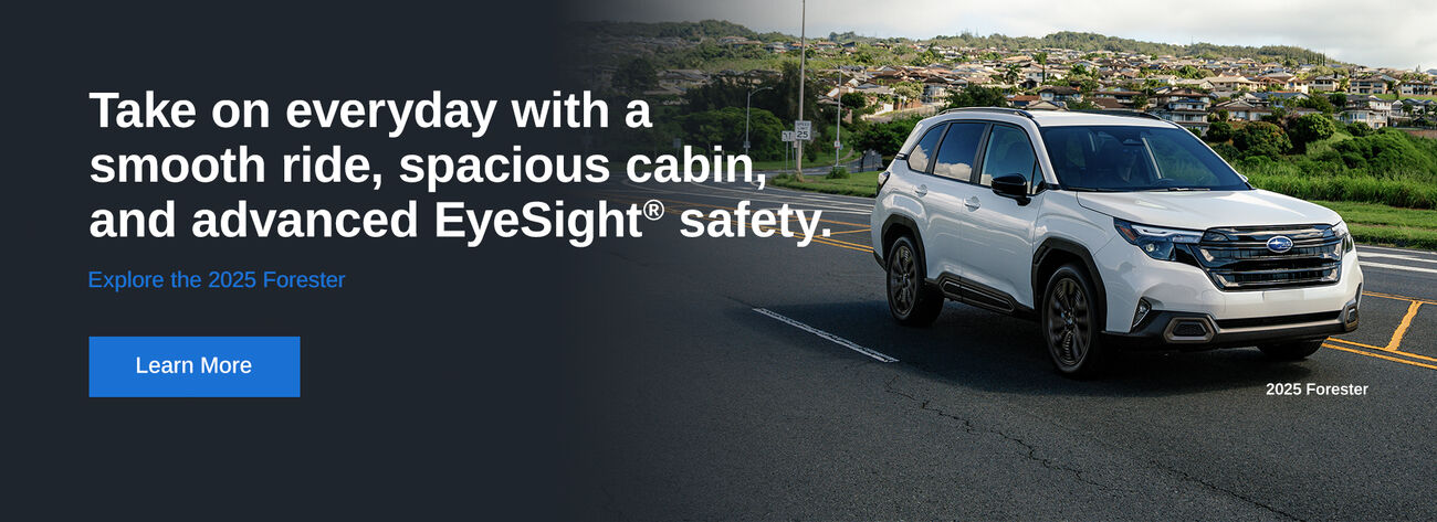 Take on everyday with a smooth ride, spacious cabin, and advanced EyeSight safety. Explore the 2025 Forester.