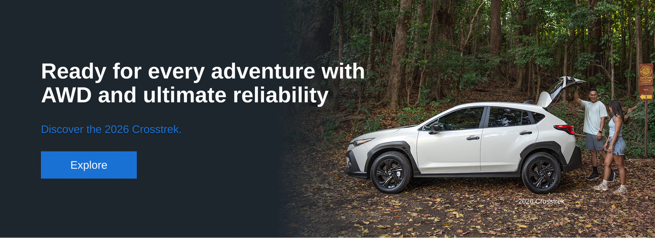 Ready for every adventure with AWD and ultimate reliability. Discover the 2026 Crosstrek.