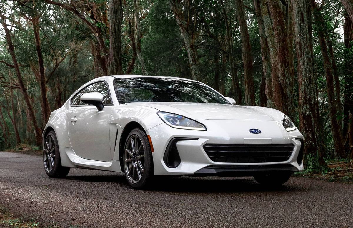 The 2023 BRZ parked on a paved road.
