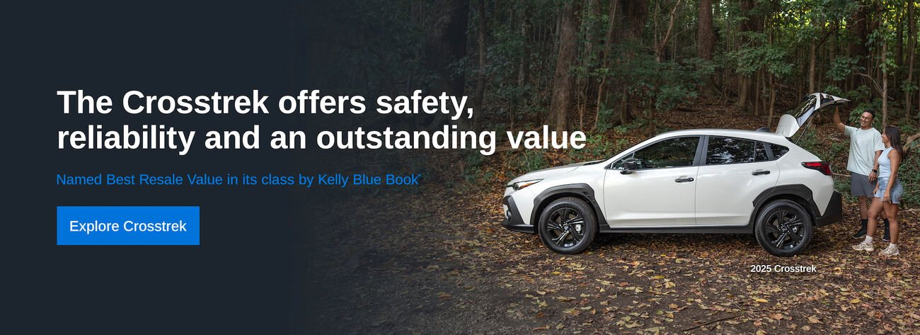 The Crosstrek offers safety, reliability, and an outstanding value. Named best resale in its class by Kelley Blue Book.