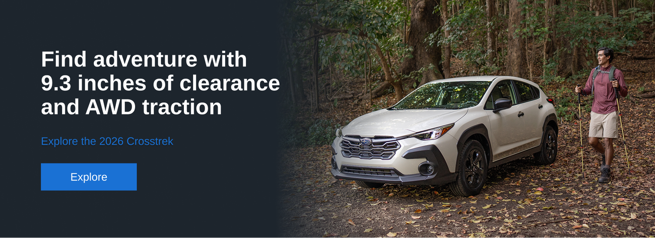 Find adventure with 9.3 inches of clearance and AWD traction. Explore the 2026 Crostrek.
