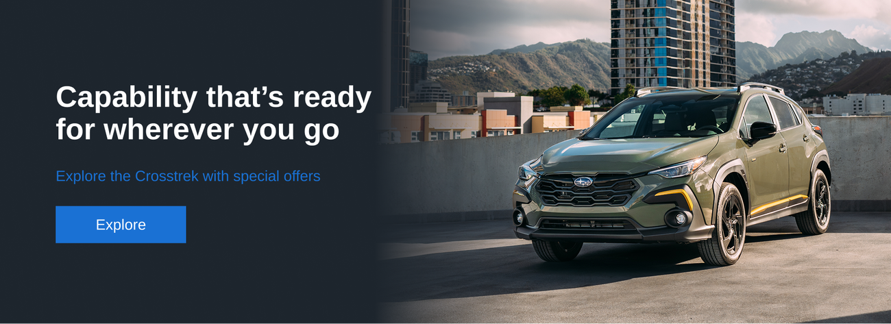 Capability that's ready for wherever you go. Explore the Crosstrek with special offers.