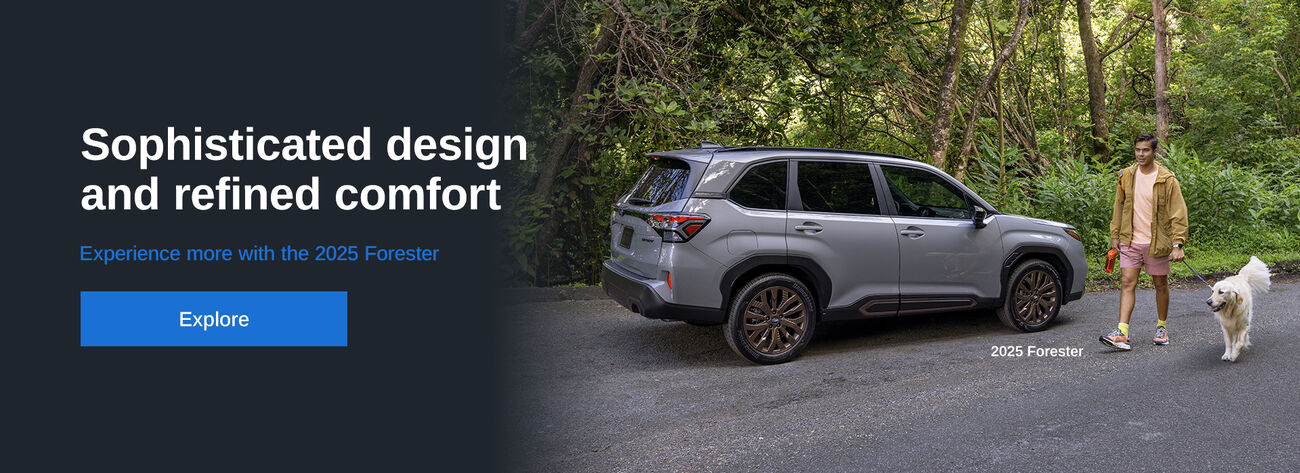 Sophisticated design and redefined comfort. Explore more with the 2025 Forester.