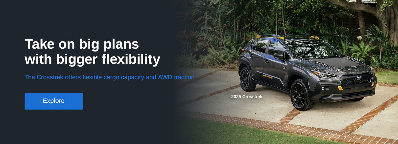 Take on big plans with bigger flexibility. The Crosstrek offers flexible cargo capacity and AWD traction.