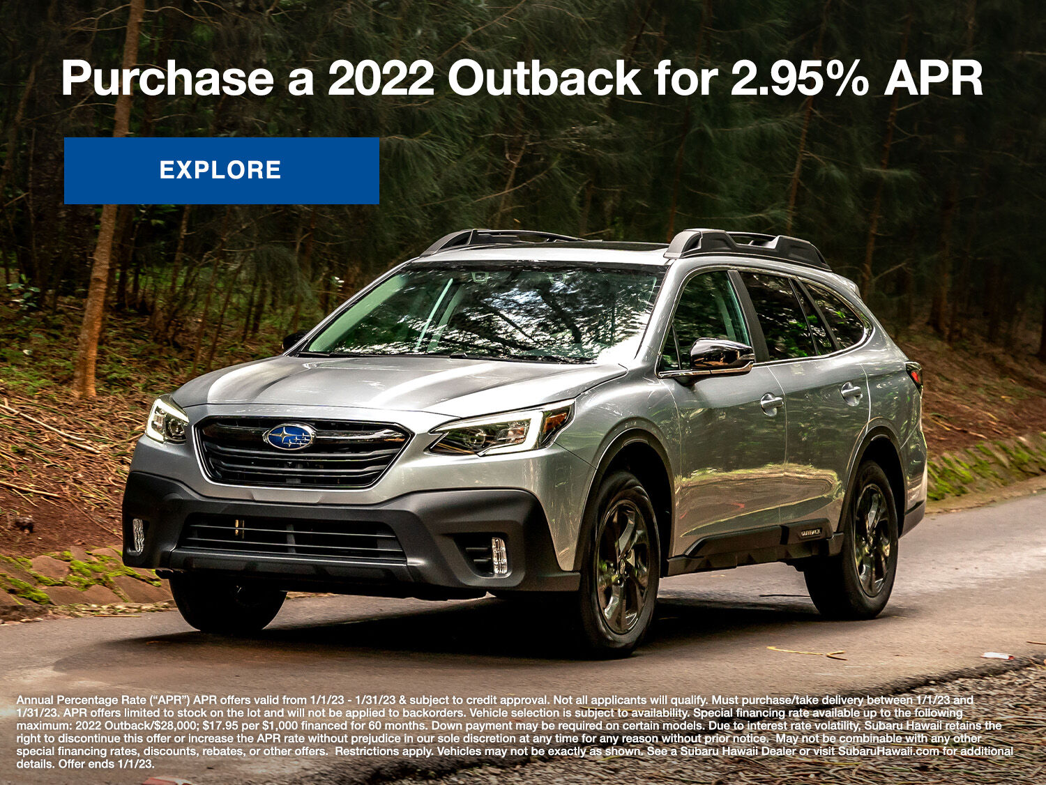 Purchase a 2022 Outback for 2.95% APR