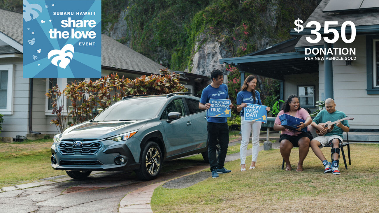 Subaru Crosstrek with Make-A-Wish family.
