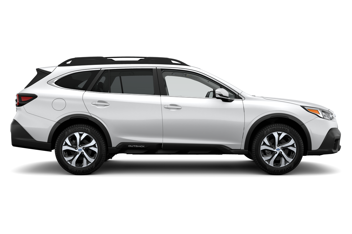 2022 Subaru Outback in Crystal White Pearl.