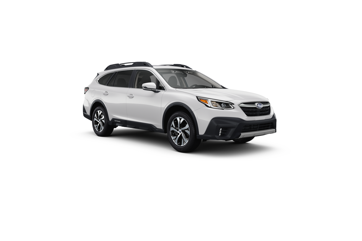 2021 Subaru Outback in Crystal White Pearl.
