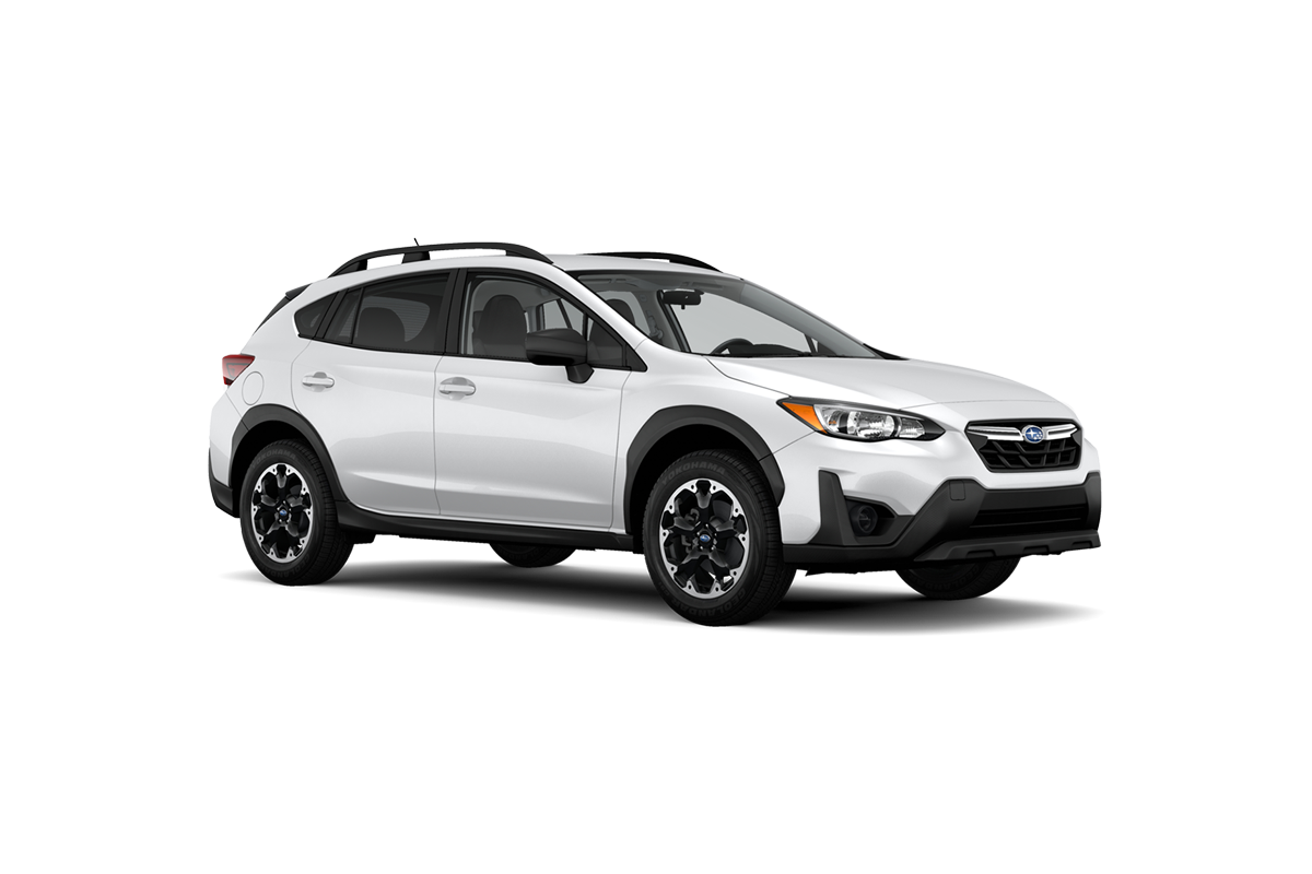 2021 Subaru Crosstrek in Crystal White Pearl.