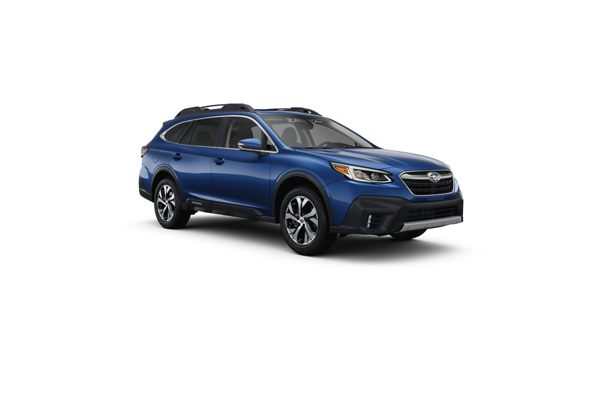 2021 Subaru Outback in Abyss Blue Pearl.