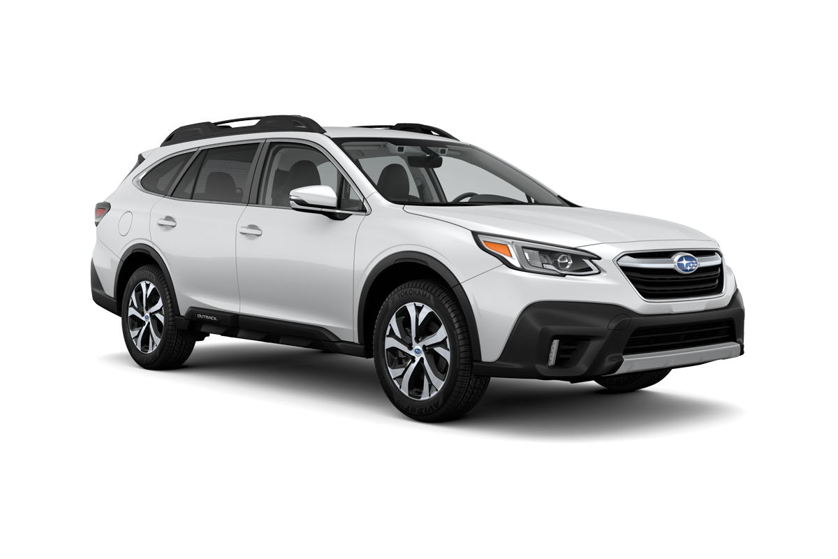 2022 Subaru Outback in Crystal White Pearl.