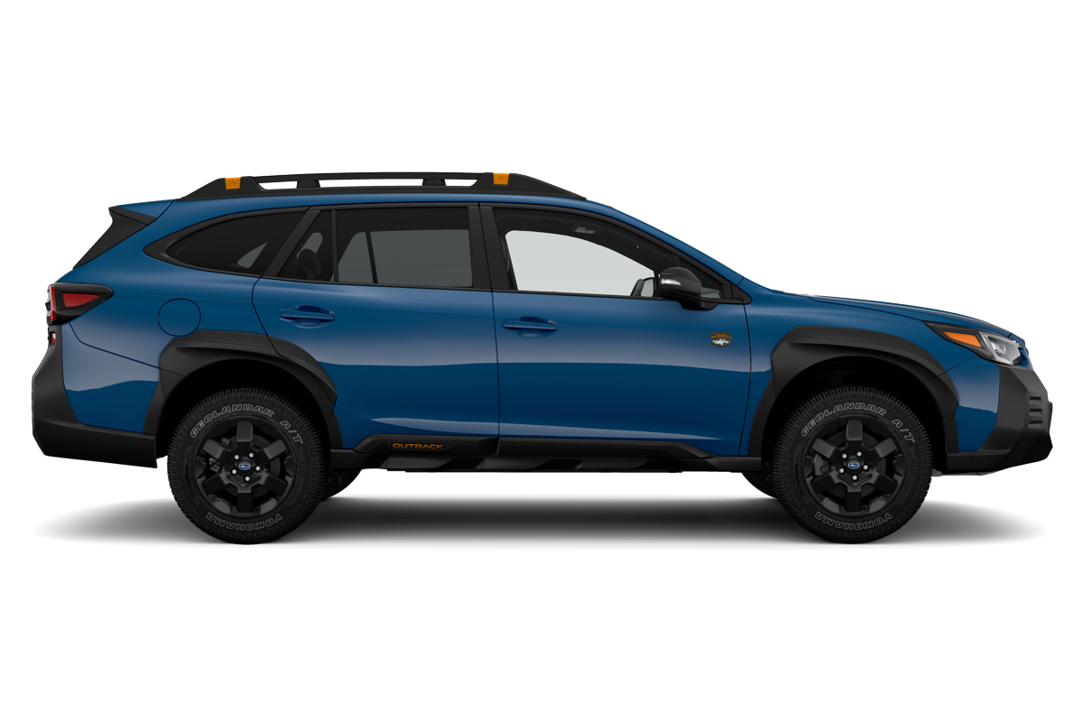 2022 Subaru Outback in Geyser Blue.