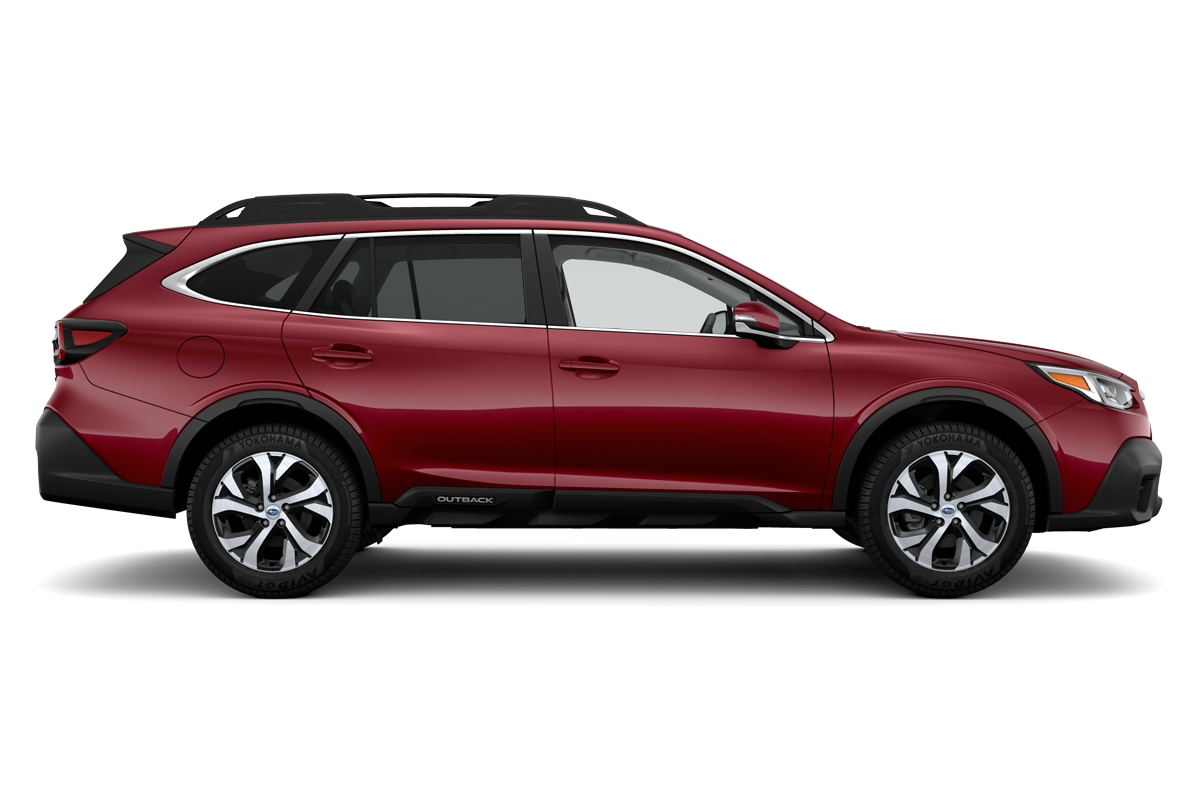 2022 Subaru Outback in Crimson Red Pearl.