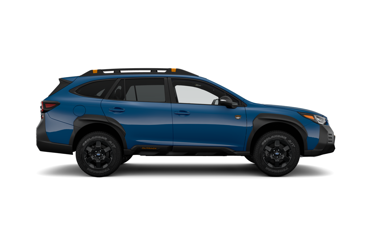 2024 Subaru Outback in Geyser Blue.