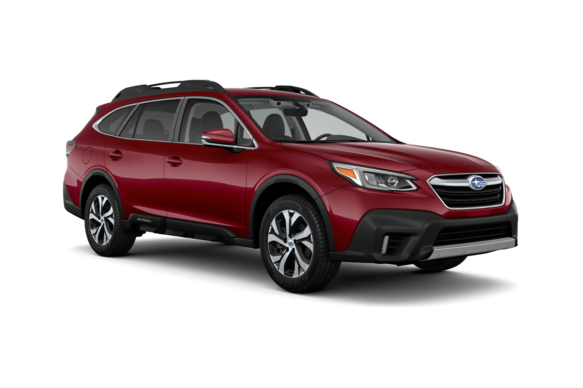 2022 Subaru Outback in Crimson Red Pearl.