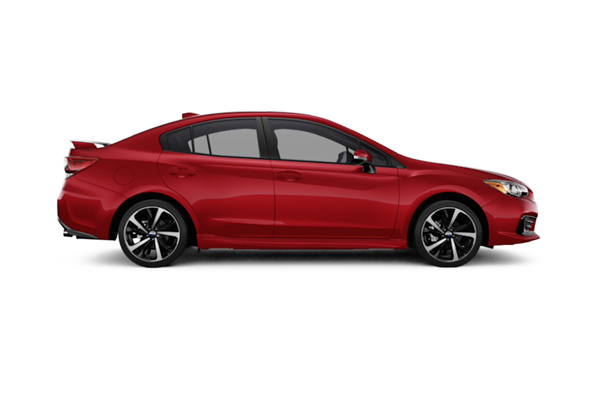 2021 Subaru Impreza in Lithium Red Pearl.