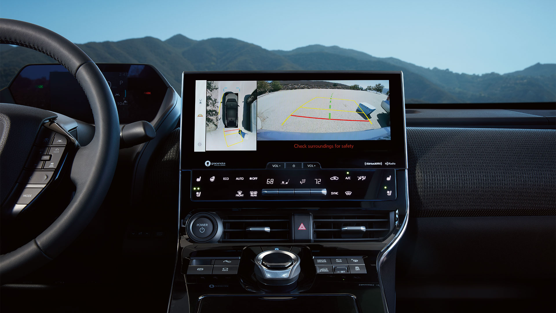 Panoramic View Monitor on touchscreen display