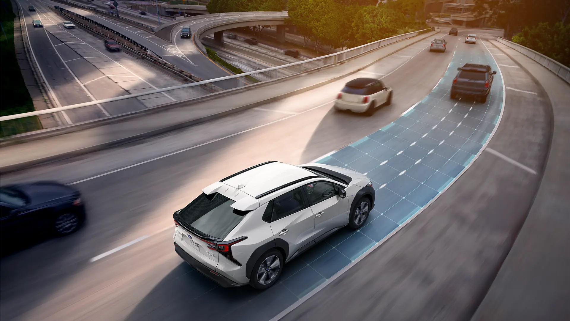 Solterra driving with Traffic Jam Assist