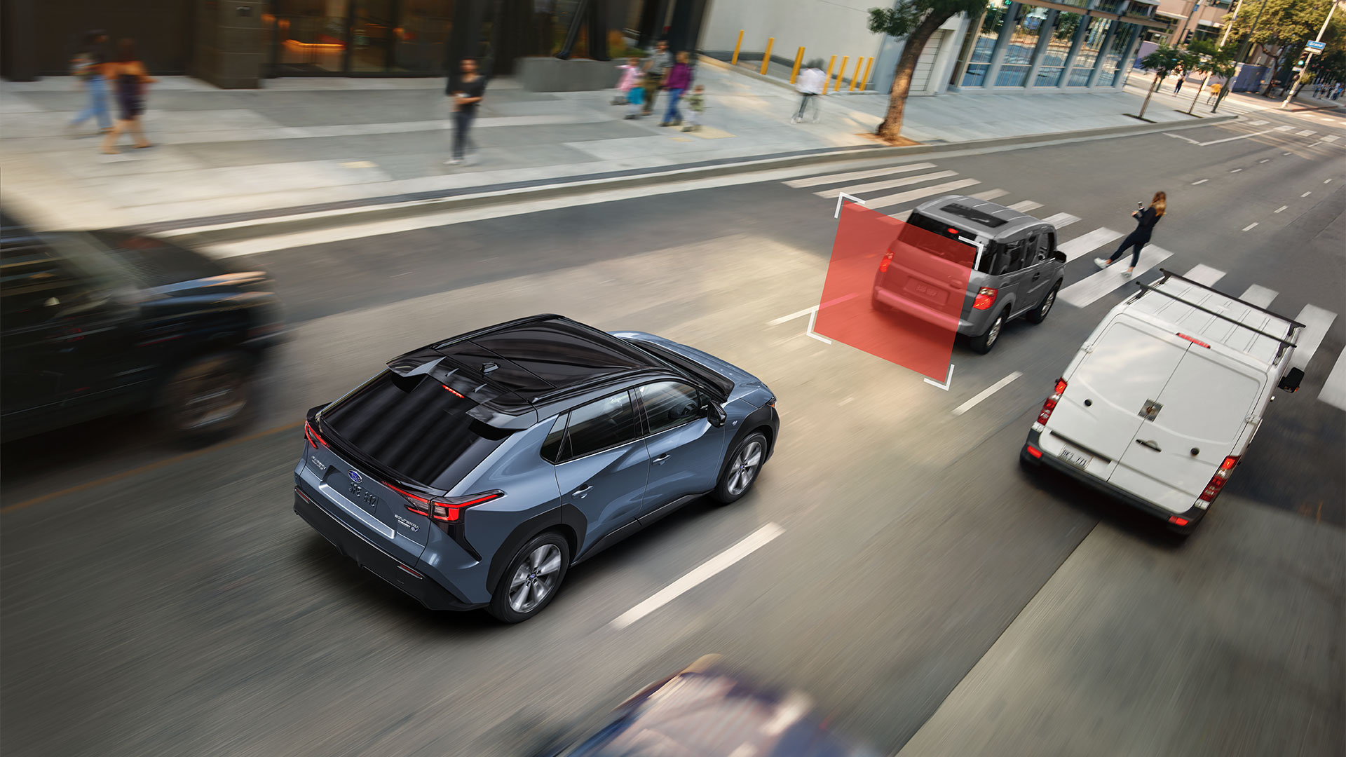 Solterra detecting vehicle in front braking