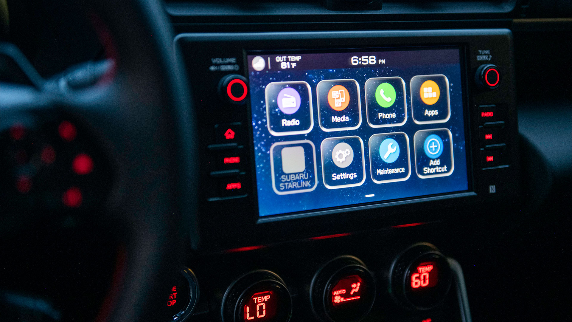 BRZ multimedia system and touchscreen.