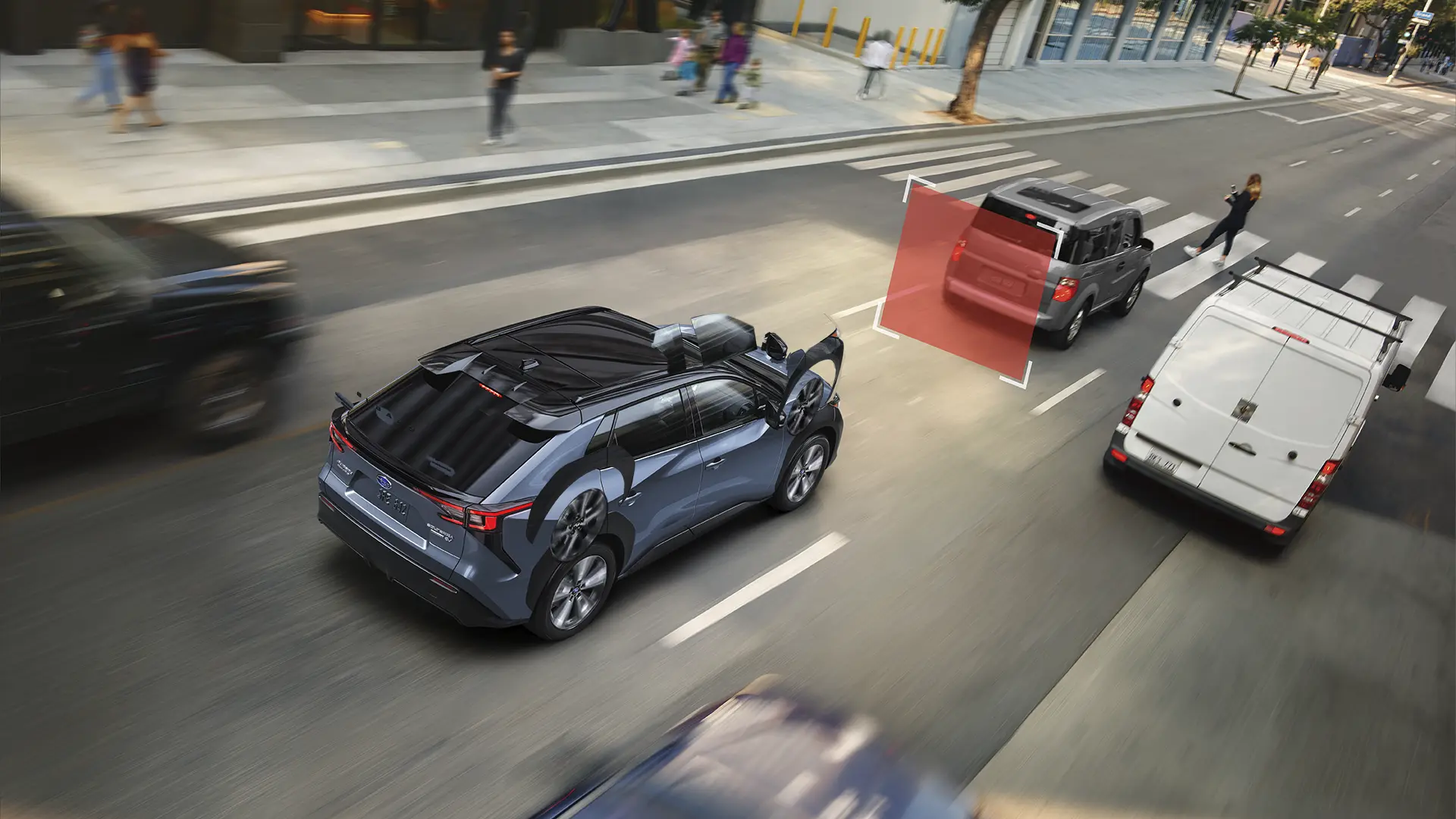 Solterra detecting vehicle in front braking