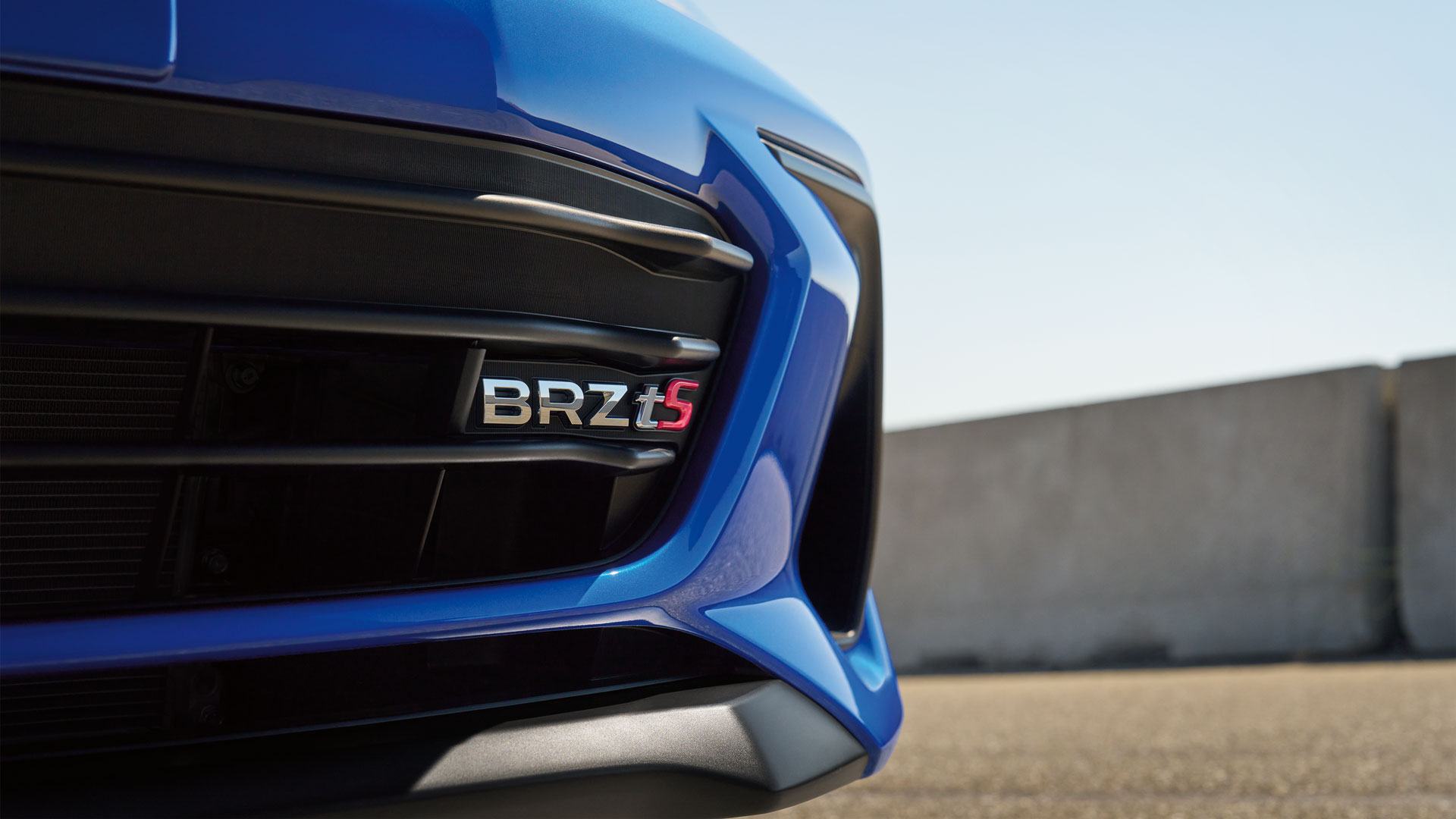 BRZ tS badging on BRZ front grille. Shown in WR Blue Pearl