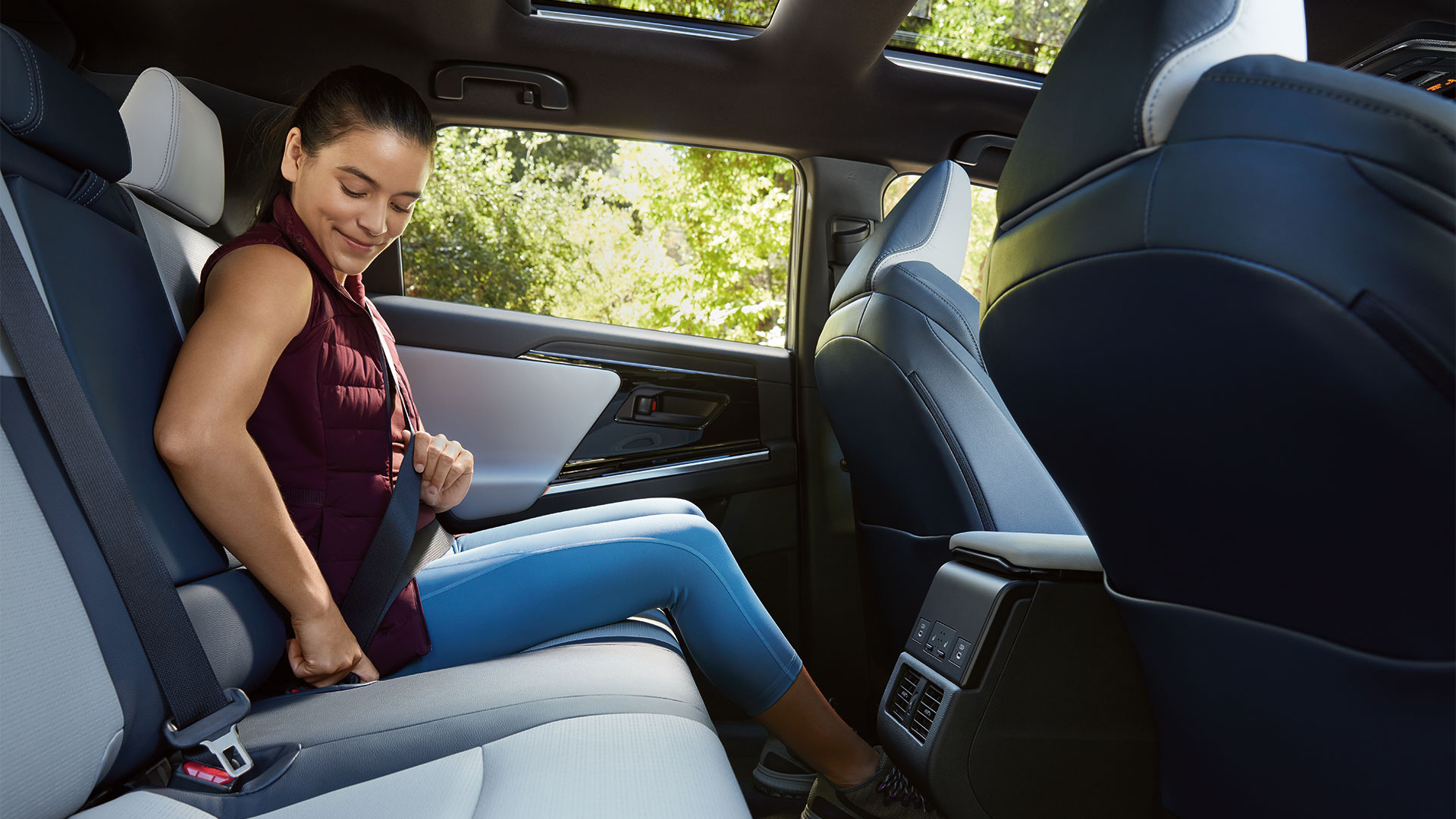 Passenger sitting in spacious back seats
